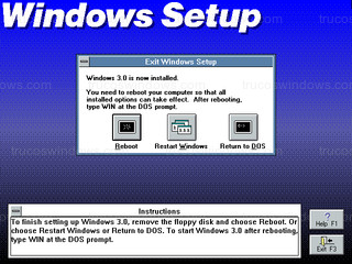 Windows 3.0 - Exit Windows Setup