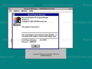 Windows NT 3.1 - Información del sistema