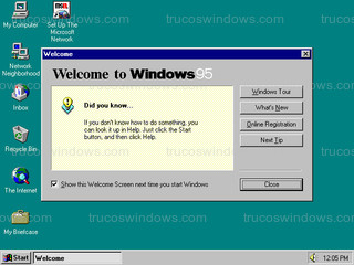 Windows 95 - Bienvenido a Windows 95